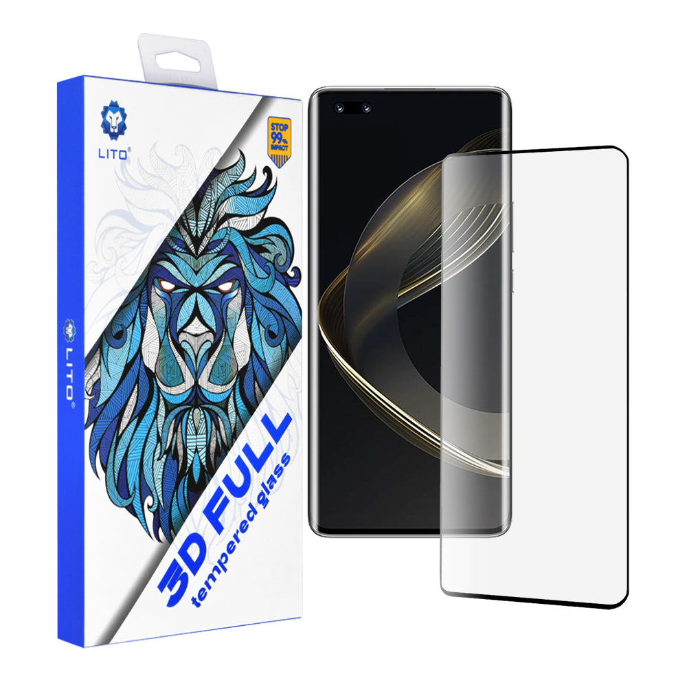 Lito-näytönsuoja Huawei nova 11 Pro:lle, karkaistu lasi, täyshartsi, 3D, musta