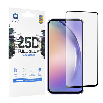 Lito-näytönsuoja Samsung Galaxy A54 A546:lle, karkaistu lasi, täysiliimainen, 2.5D, musta