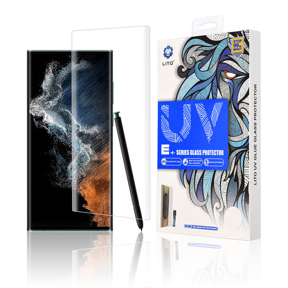 Lito-näytönsuoja Samsung Galaxy S22 Ultra 5G S908:lle, karkaistu lasi, UV-liima, 3D