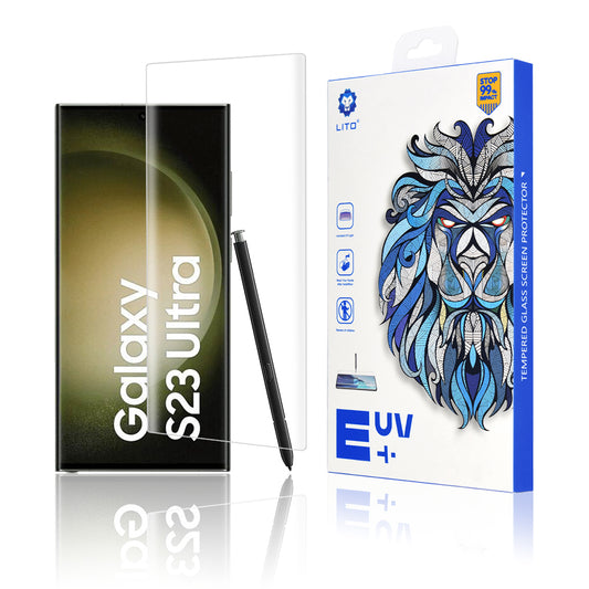 Lito-näytönsuoja Samsung Galaxy S23 Ultra S918:lle, karkaistu lasi, UV-liima, 3D