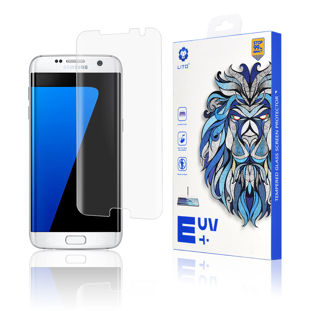 Lito-näytönsuoja Samsung Galaxy S7 edge G935:lle, karkaistu lasi, UV-liima, 3D