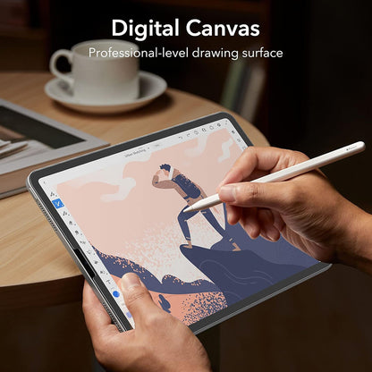 Suojakalvo Matte ESR Paper Feel Apple iPad Pro 12.9 (2022) / Pro 12.9 (2021) / Pro 12.9 (2020) -laitteille, Muovi, 2 kappaleen setti