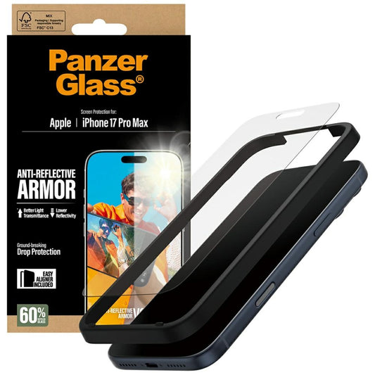 Mattapintainen PanzerGlass Armor EasyAligner -näytönsuojakalvo Apple iPhone 17 Pro Max -puhelimelle, Turvalasi, Täysliima