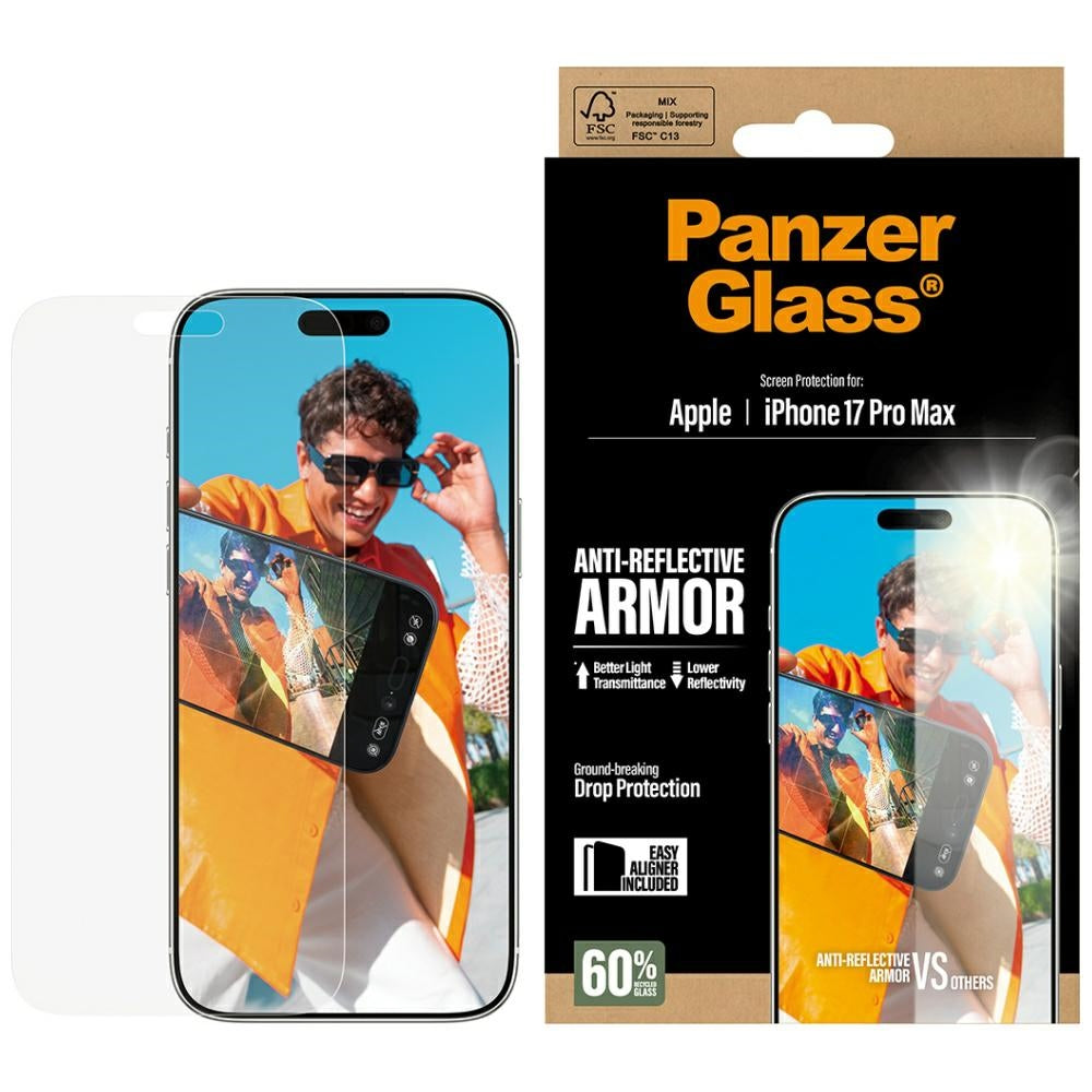 Mattapintainen PanzerGlass Armor EasyAligner -näytönsuojakalvo Apple iPhone 17 Pro Max -puhelimelle, Turvalasi, Täysliima