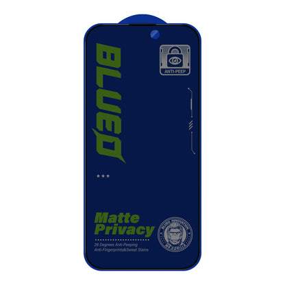 Matta Privacy Blueo Anti-Peep -näytönsuoja Apple iPhone 16 Plus / 15 Plus, turvalasi, täysiliimainen