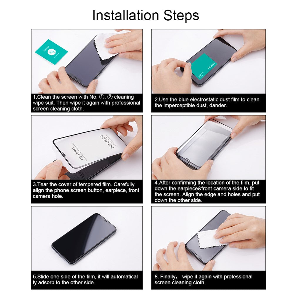 Nillkin CP+ Pro ulkoinen näytönsuoja Samsung Galaxy Z Flip8 F776 / Z Flip7 F766:lle, karkaistu lasi, täysi liima, musta