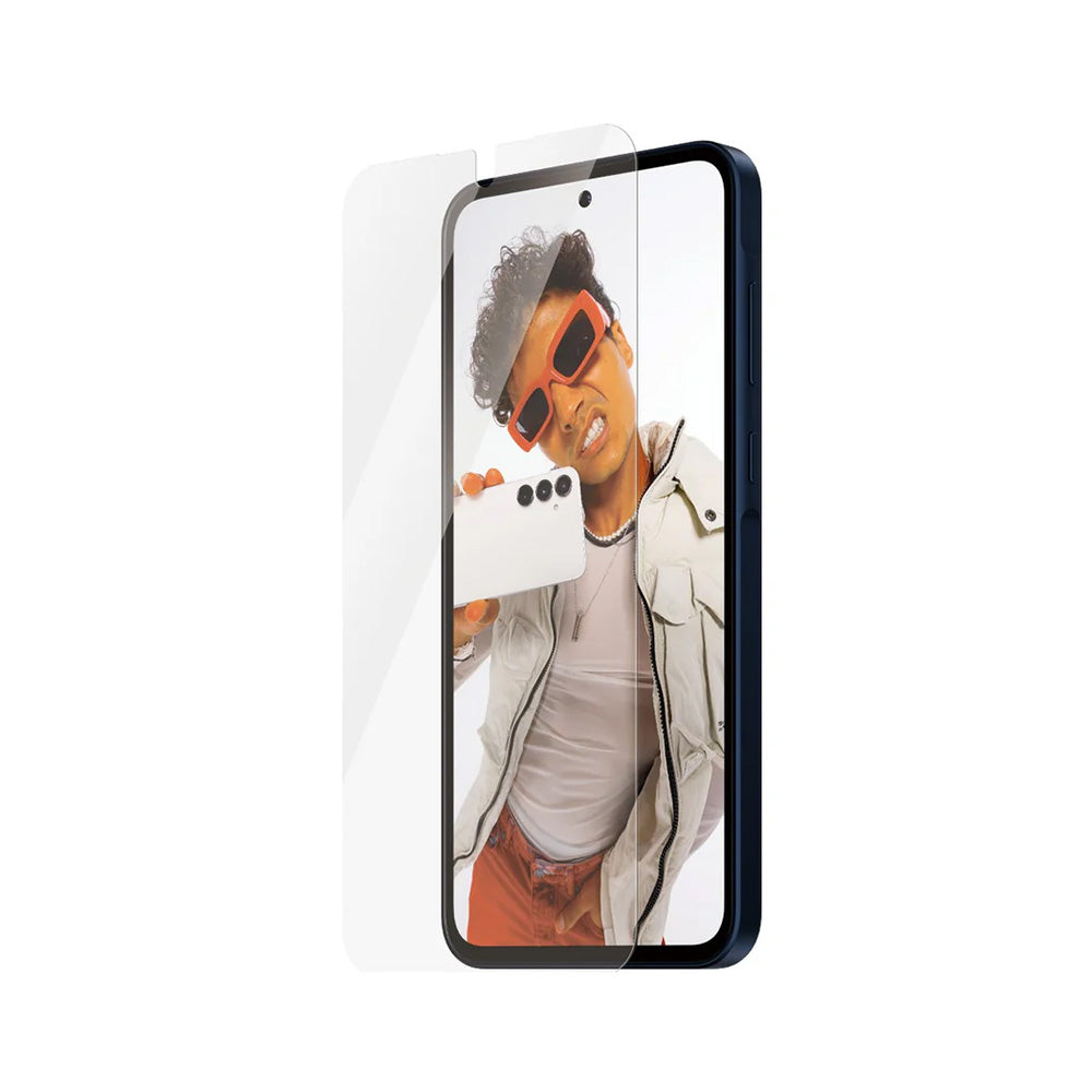 PanzerGlass Safe -suojakalvo. Ultra-Wide Fit EasyAligner Samsung Galaxy A36 A366 -puhelimille, karkaistu lasi, Full Glue.