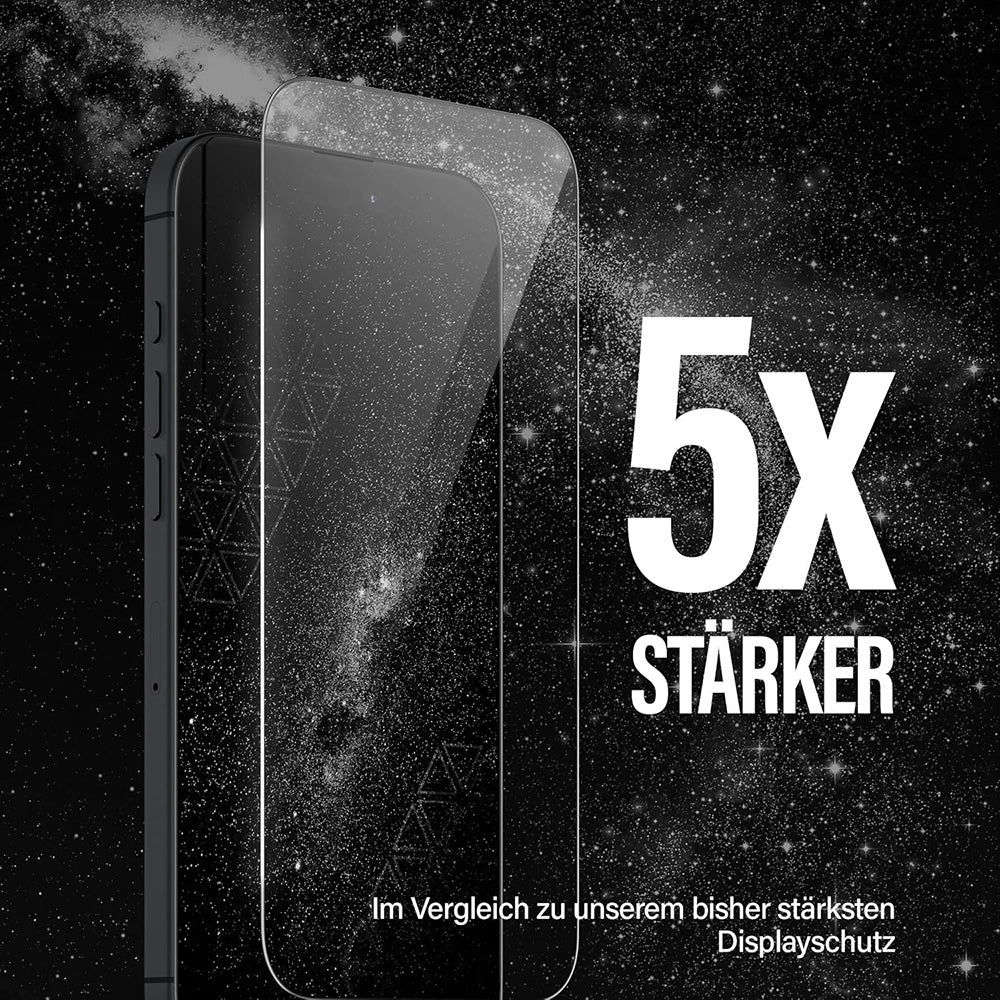PanzerGlass Ultra-Wide Ceramic II EasyAligner -suojakalvo Apple iPhone 17 Prolle, karkaistu lasi, täysliima, musta