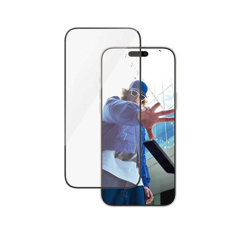 PanzerGlass Ultra-Wide Fit -suojakalvo Apple iPhone 16 Pro Max -puhelimelle, karkaistu lasi, täysliima, musta