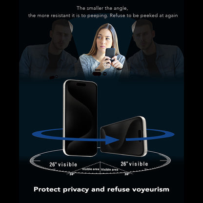 Anank 1X Reinforced 360 Privacy-näytönsuoja Apple iPhone 14 Prolle, turvalasi, täysiliimainen, 2.5D