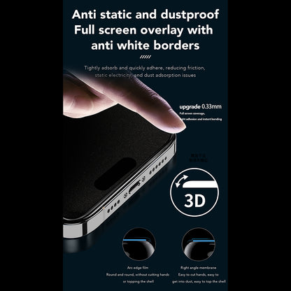 Anank 1X Reinforced 360 Privacy Screen Protector for Apple iPhone 16 Pro, Tempered Glass, Full Glue, 2.5D