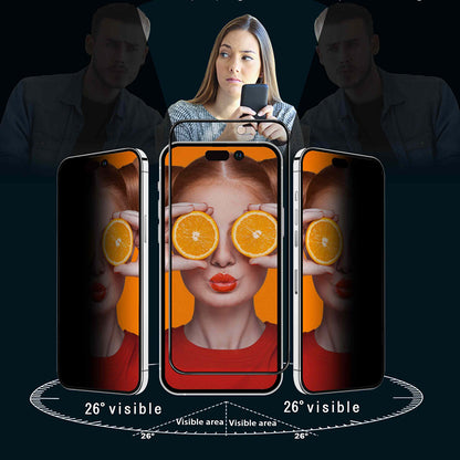 Anank 3X Vahvistettu Privacy-näytönsuoja Apple iPhone 15 Pro Maxille, Turvalasi, Täysi Liima, 2.5D