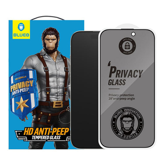 Privacy Blueo Anti-Peep -näytönsuojakalvo Apple iPhone 17 Pro / 17 / 16 Pro -puhelimille, Panssarilasi, Täysliima, 5 kappaleen setti