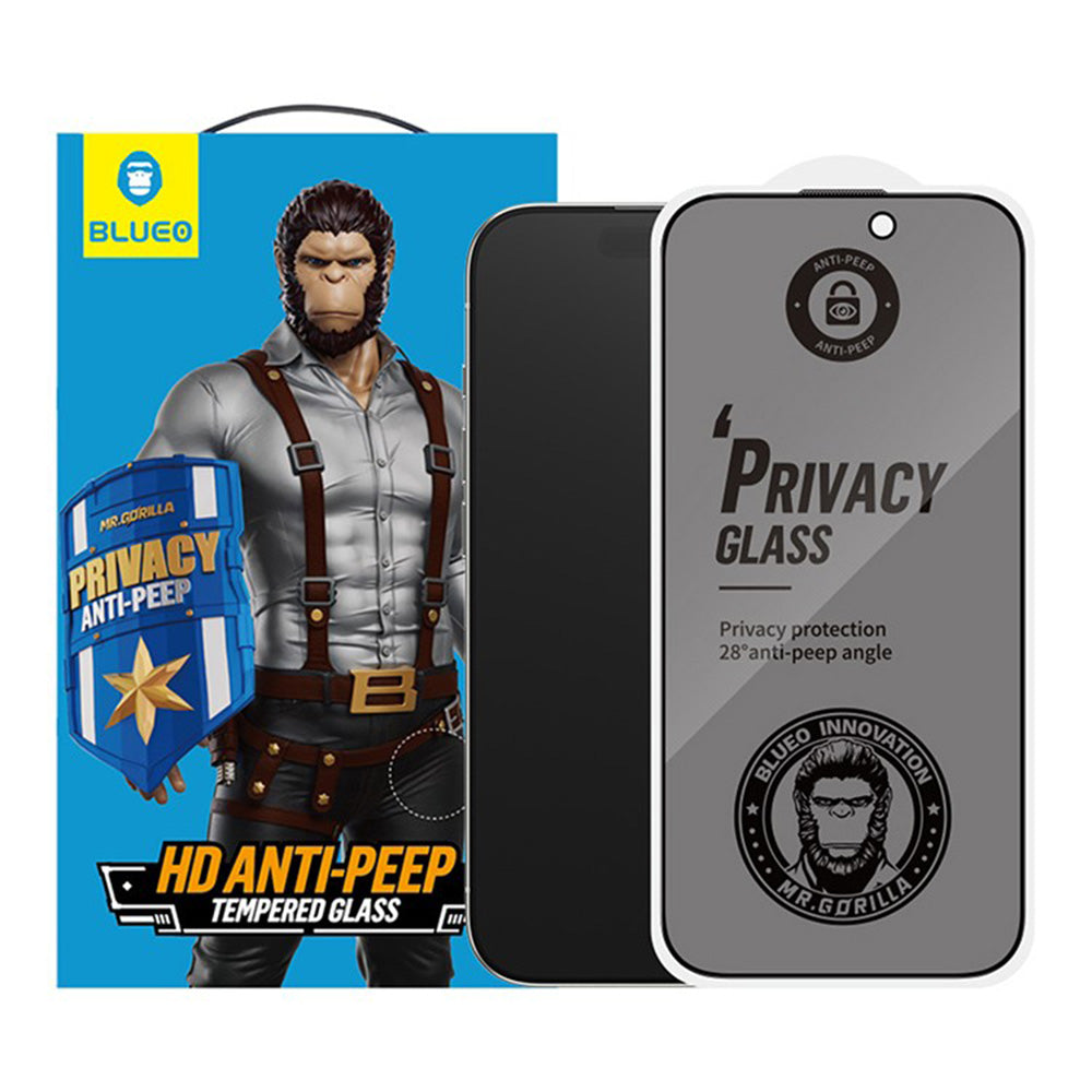 Privacy Blueo Anti-Peep -näytönsuojakalvo Apple iPhone 17 Pro Max / 16 Pro Max -puhelimille, Panssarilasi, Täysliima, 5 kappaleen setti