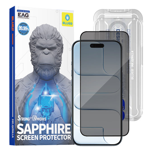 Privacy Blueo Sapphire Applicator Pro -suojakalvo Apple iPhone 17 Airille, Turvalasi, Täysliima