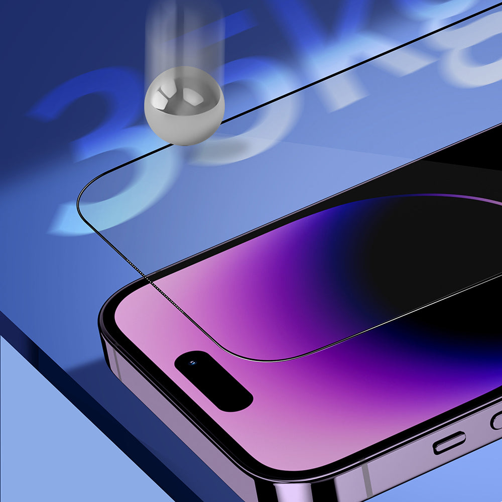 Privacy Blueo Sapphire Applicator Pro -näytönsuojakalvo Apple iPhone 17 Pro Max / 16 Pro Max -puhelimille, Panssarilasi, Täysliima