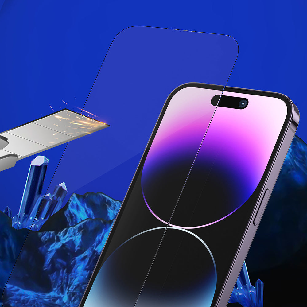 Privacy Blueo Sapphire Applicator Pro -näytönsuojakalvo Apple iPhone 17 Pro Max / 16 Pro Max -puhelimille, Panssarilasi, Täysliima