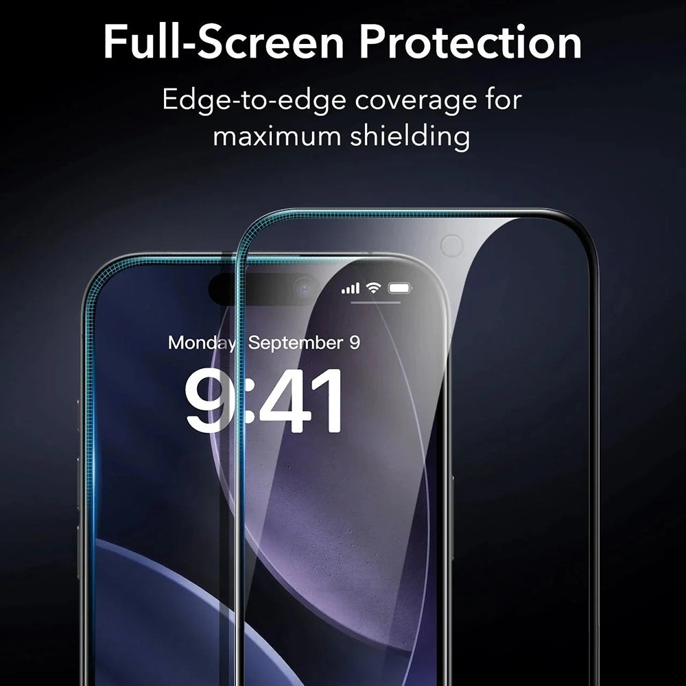 ESR Armorite UltraFit Privacy-näytönsuoja Apple iPhone 17 Pro Maxille, Panssarilasi, Täysliima, 3 kappaleen setti