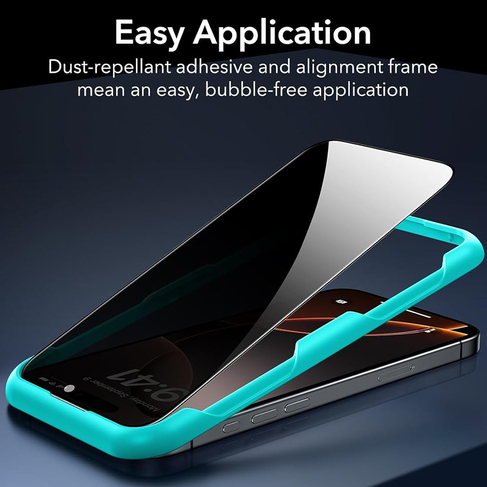 Privacy ESR -näytönsuojakalvo Apple iPhone 17 Prolle, Panssarilasi, Full Glue, 3 kappaleen setti