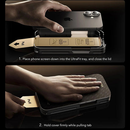 Privacy ESR UltraFit Armorite Pro -näytönsuojakalvo Apple iPhone 17 / 16 Pro -puhelimille, karkaistu lasi, Full Glue, 3 kappaleen setti