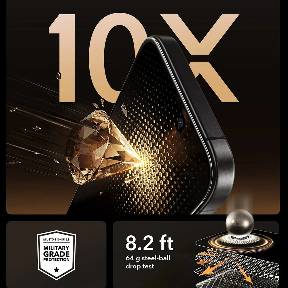 Privacy ESR UltraFit Armorite Pro -näytönsuojakalvo Apple iPhone 17 / 16 Pro -puhelimille, karkaistu lasi, Full Glue, 3 kappaleen setti