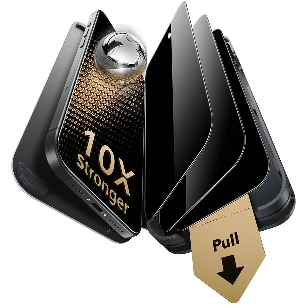 Privacy-näytönsuojakalvo ESR UltraFit Armorite Pro Apple iPhone 17 Pro Maxille, Panssarilasi, Täysliima, 3 kappaleen setti