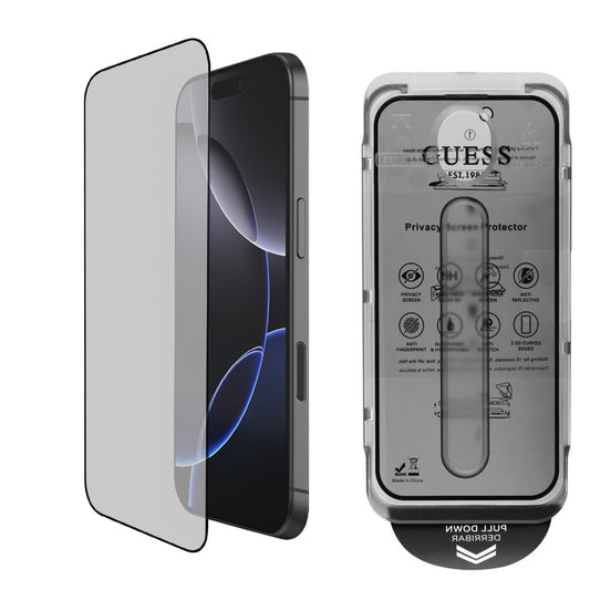 Privacy Guess -suojakalvo Apple iPhone 16 Prolle, Panssarilasi, Full Glue, 2.5D, GUTGP16LBOKGCIP
