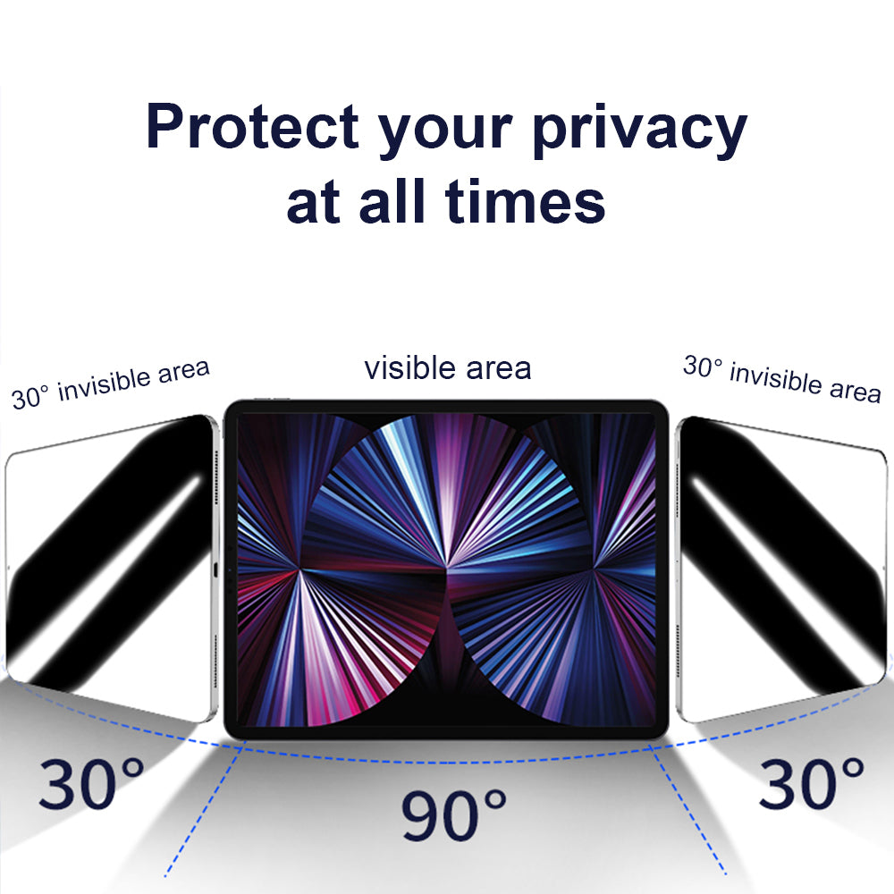 Lito Classic Privacy -näytönsuoja Apple iPad Air 13 (2026) / Pro 13 (2025) -laitteille, turvalasi, täysiliima, 2.5D