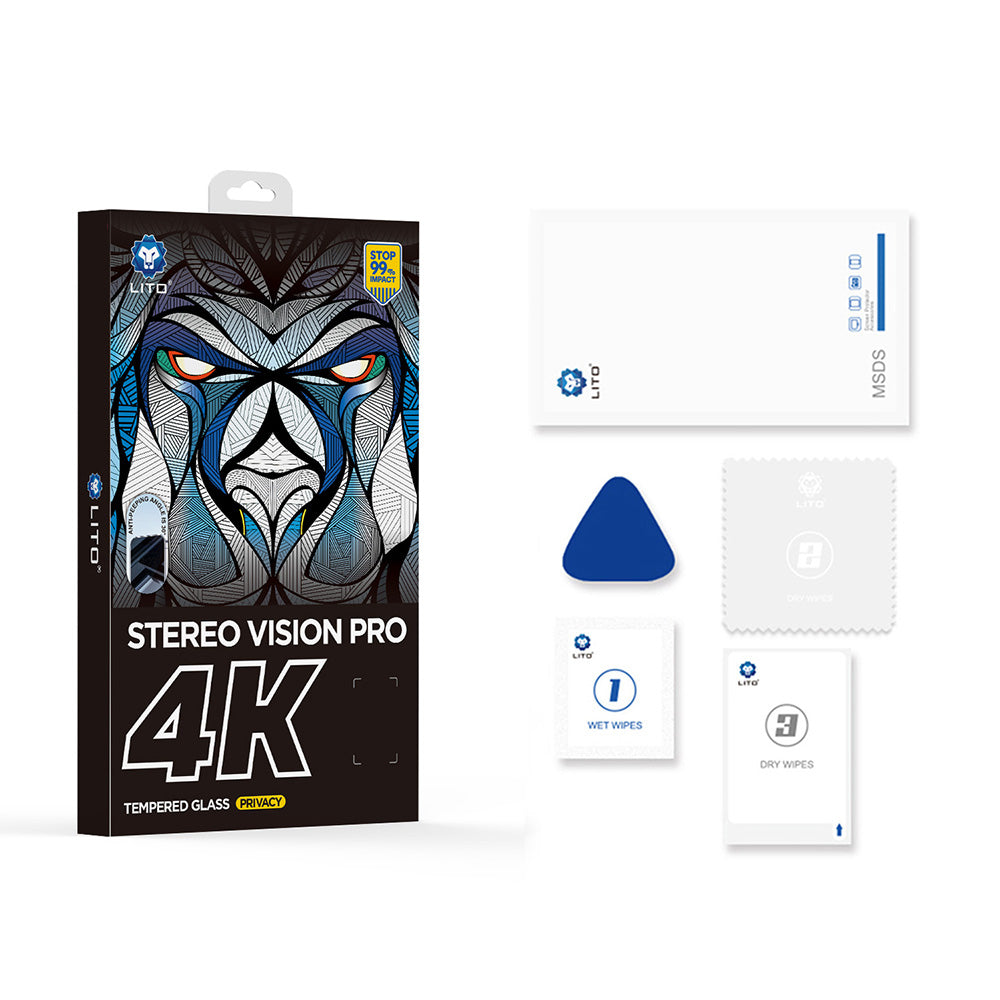 Suojakalvo Privacy Lito D+ Max 4K Apple iPhone 17 Air, Karkaistu lasi, Full Glue