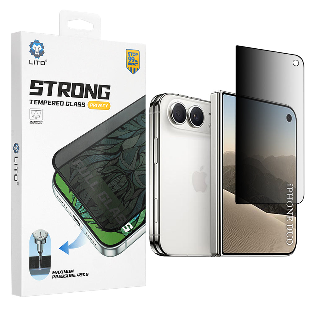 Lito D+ Max Strong Ulkoinen Näytön Suojakalvo Privacy Apple iPhone Duolle, Karkaistu Lasi, Täysi Liima