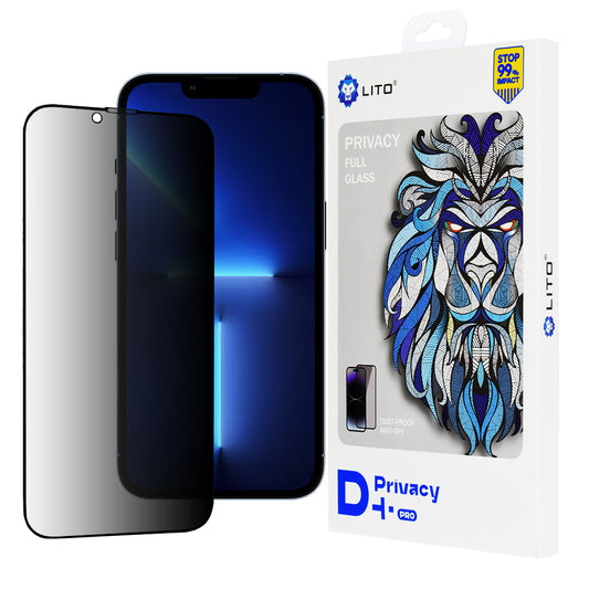 Näytönsuoja Privacy Lito D+ Pro Apple iPhone 14 Plus / 13 Pro Max -puhelimelle, turvalasi, täysiliimainen