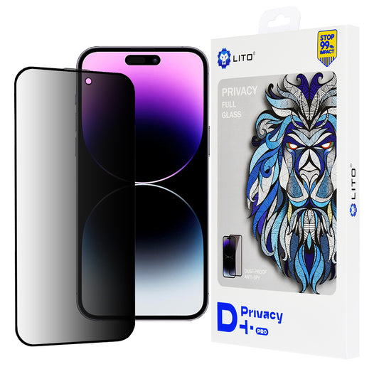 Näytönsuoja Privacy Lito D+ Pro Apple iPhone 14 Pro Maxille, Karkaistu lasi, Täysi liima
