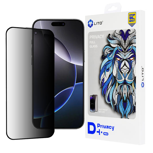 Näytönsuoja Privacy Lito D+ Pro Apple iPhone 16 Pro Maxille, Karkaistu lasi, Täysi liima