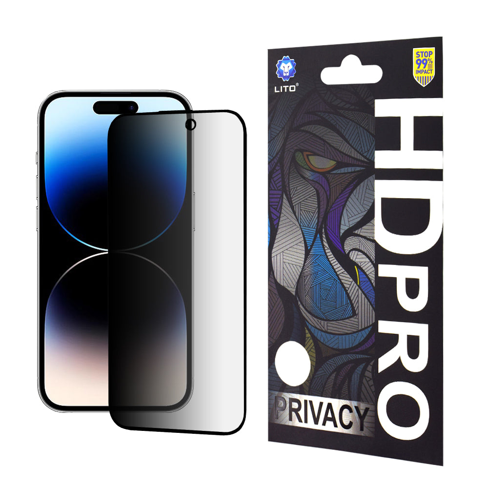 Lito HD Pro -näytönsuoja Apple iPhone 14 Prolle, turvalasi, täysiliimainen