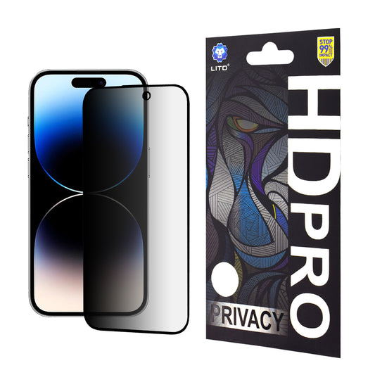 Lito HD Pro -näytönsuoja Apple iPhone 14 Prolle, turvalasi, täysiliimainen