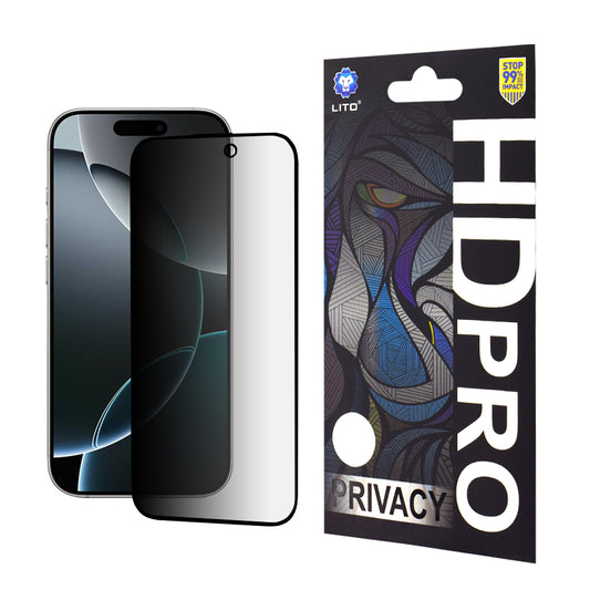 Lito HD Pro -näytönsuoja Apple iPhone 16 Prolle, turvalasi, täysiliimainen