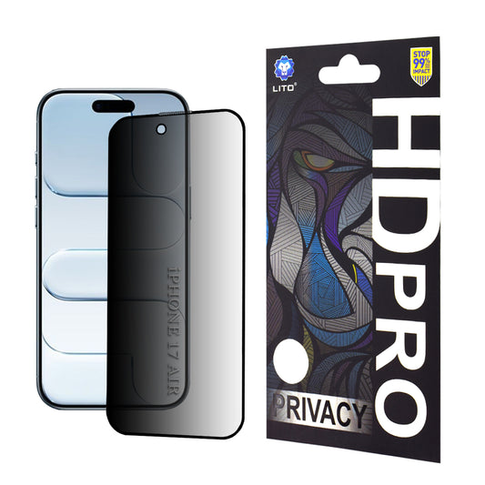 Suojakalvo Privacy Lito HD Pro Apple iPhone 17 Air, Karkaistu lasi, Full Glue