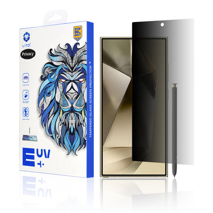 Lito Privacy -näytönsuoja Samsung Galaxy S24 Ultra S928:lle, karkaistu lasi, UV-liima, 3D