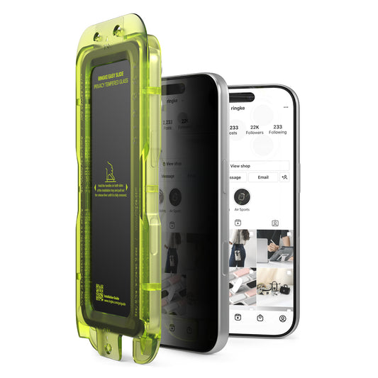 Ringke Easy Slide Privacy -näytönsuoja Apple iPhone 18 Pro Maxille, turvalasi, täysiliimainen, 2 kappaleen setti