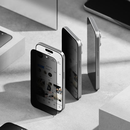 Ringke Easy Slide Privacy -näytönsuoja Apple iPhone 18 Pro Maxille, turvalasi, täysiliimainen, 2 kappaleen setti