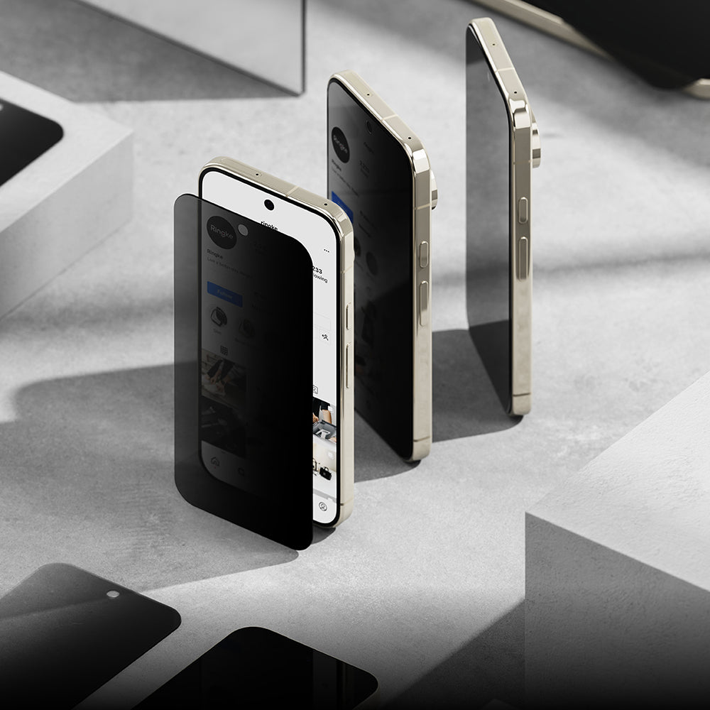 Ringke Easy Slide Privacy -näytönsuoja Google Pixel 11 Pro / 10 Pro / 9 Pro, turvalasi, täysiliimainen, 2 kappaleen setti