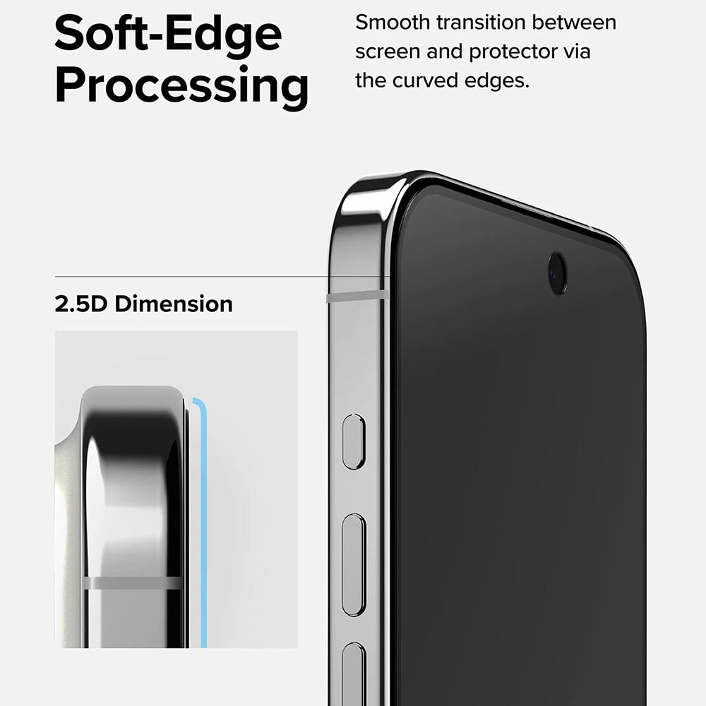 Privacy Ringke -näytönsuojakalvo Apple iPhone 15 Prolle, Panssarilasi, Täysliima