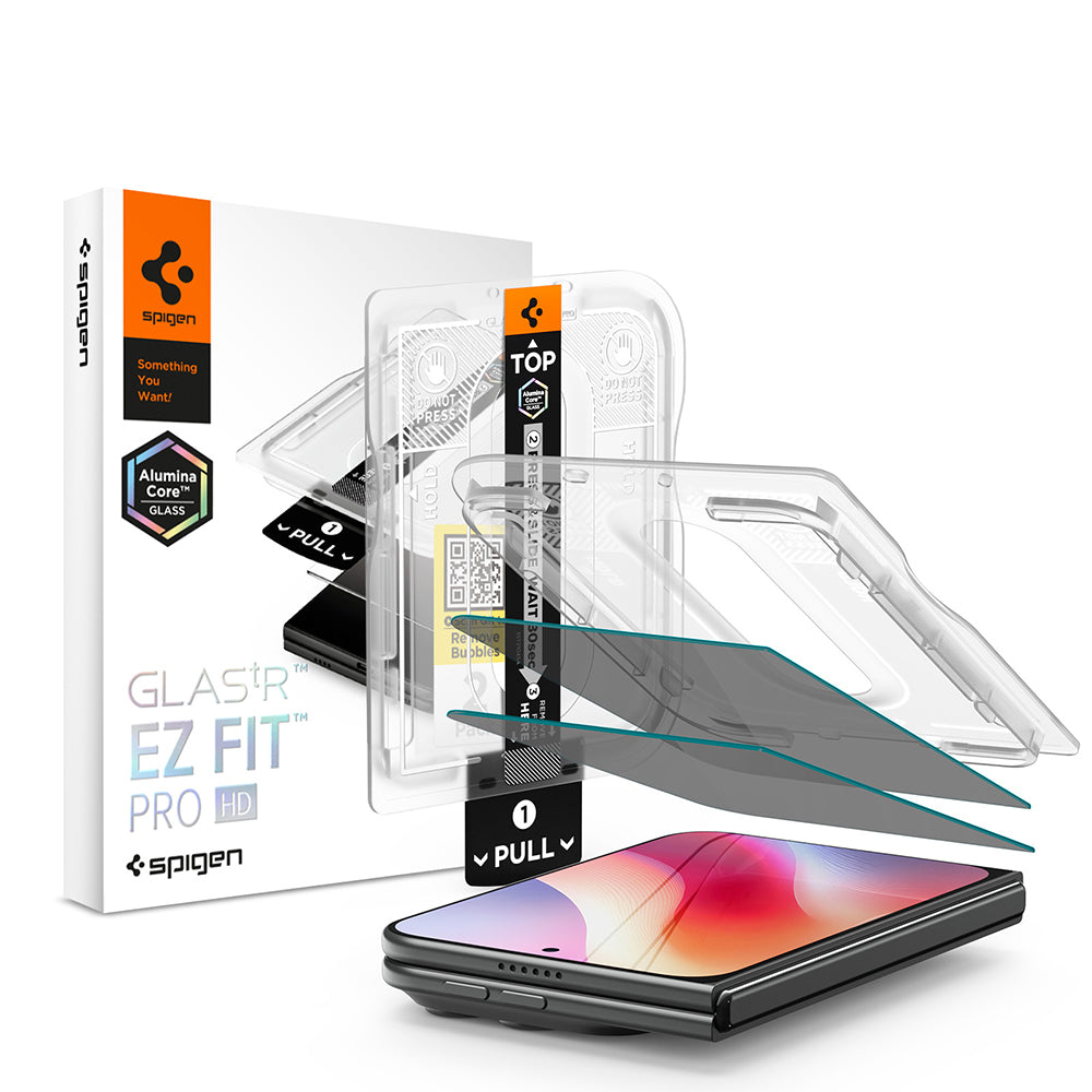 Ulkoisen näytön suojakalvo Privacy Spigen GlastR EZ FIT Pro HD Apple iPhone Duolle, karkaistu lasi, täysiliimainen, 2 kappaleen setti AGL12015