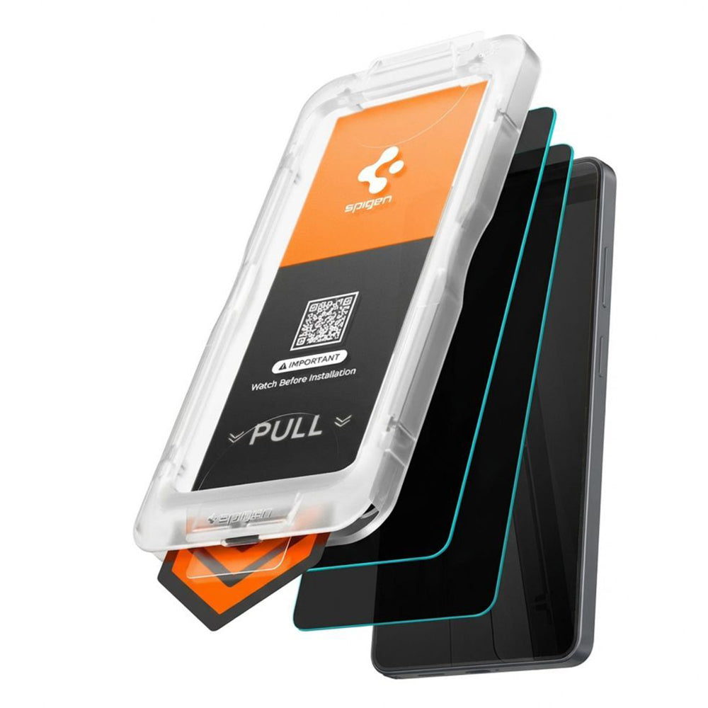 Näytön suojakalvo Privacy Spigen GlastR EZ FIT Pro HD Samsung Galaxy S26 S942:lle, Karkaistu lasi, Täysliima, 2 kappaleen setti AGL11096