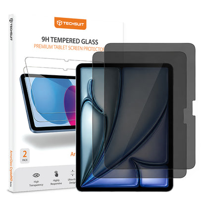 Privacy Techsuit ArmorGlass CrystalHD -näytönsuoja Apple iPad Air 11 (2026) varten, karkaistu lasi, täysiliimainen, 2 kappaleen setti