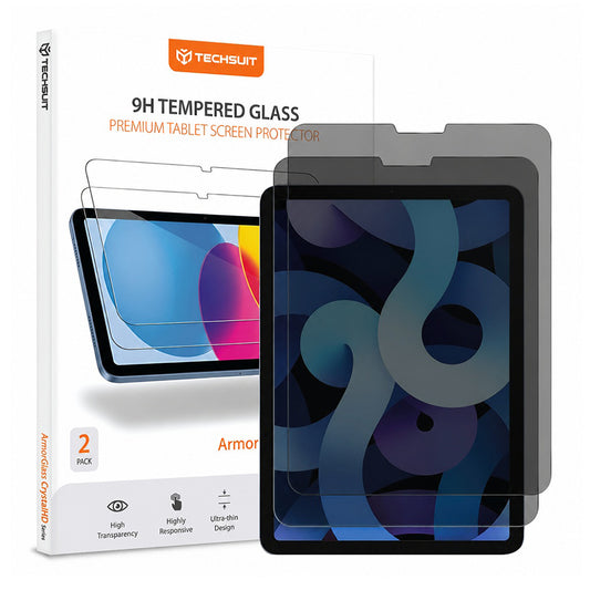 Näytönsuoja Privacy Techsuit ArmorGlass CrystalHD Apple iPad Pro 11 (2022) -laitteelle, karkaistu lasi, täysiliimainen, 2 kappaleen setti