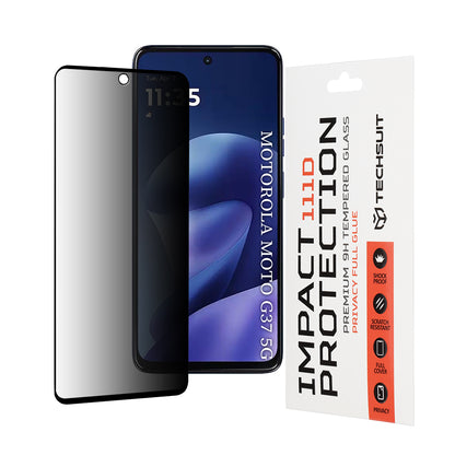 Techsuit Privacy -näytönsuoja Motorola Moto G47 / G37 Power / G37 -puhelimelle, karkaistu lasi, täysiliimainen, 111D