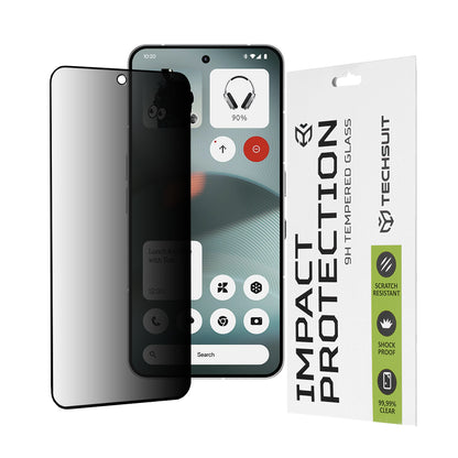 Privacy Techsuit Screen Protector for Nothing Phone (3), Tempered Glass, Full Glue, 111D