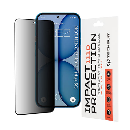 Privacy Techsuit -näytönsuojakalvo Nothing Phone (4a) -puhelimelle, Panssarilasi, Täysliima, 111D