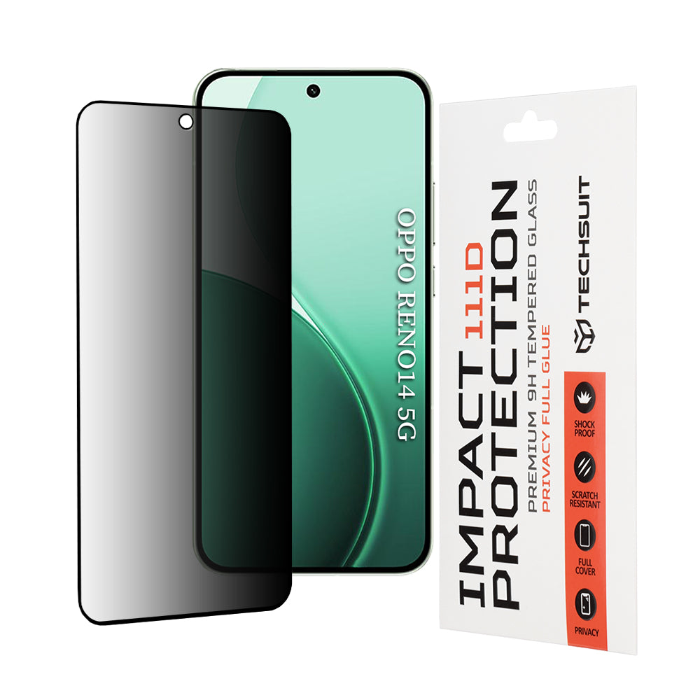 Privacy Techsuit -näytönsuojakalvo Oppo Reno14:lle, Panssarilasi, 111D